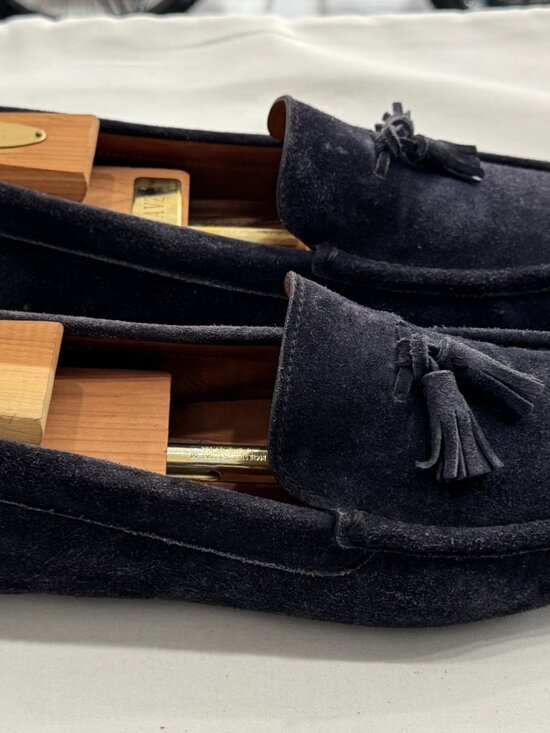 Prada Men\'s Suede Blue Tassles Loafers Size: 11 main image 6